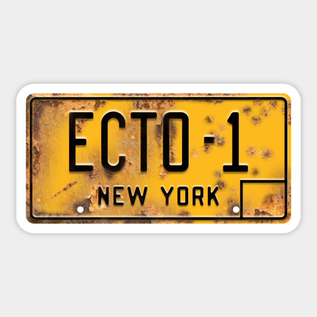 Ecto1 Rusty Licence Plate (Ghostbusters) Ghostbusters Sticker